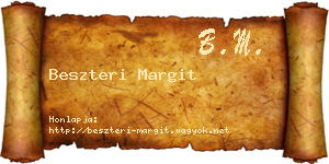 Beszteri Margit névjegykártya